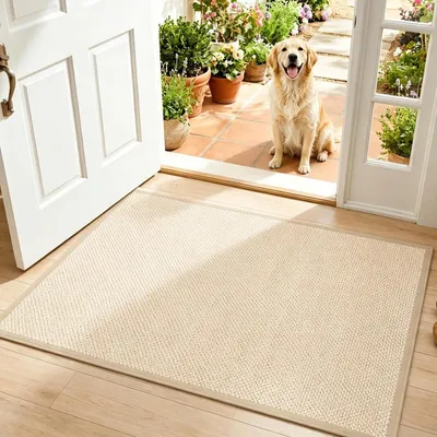 Immagine prodotto di Tappetino per interni, 60x90 cm, beige, antiscivolo, ideale per raccogliere lo sporco