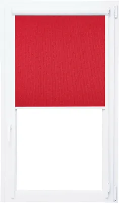 Produktbild von Verdunklungsrollo mit Kassette und seitlichen Leisten 100% Black Out Thermorollo (rot, 40x150 cm)