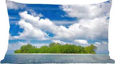 Produktbild von MuchoWow® Zierkissen Sofakissen Wohnzimmer Dekokissen 50x30 cm Insel - Sommer - Tropisch - Wohnzimmerdekoration - Polster mit Photo