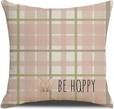 Produktbild von Kissenbezug BE HAPPY 45x45 cm, rosa