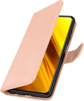 Produktbild von Avizar, Kunstleder-Klappetui mit Standfunktion für Xiaomi Poco X3, Champagnerrosa