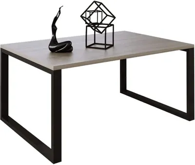 Produktbild von DESIGN MÖBEL Couchtisch MARS Sonoma Eiche – Wohnzimmertisch rechteckig mit Ablage & Metallbeinen – Industrial Stil
