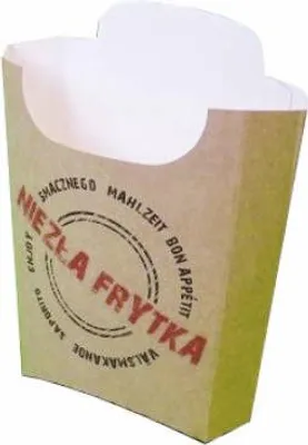 Obrázok produktu pre Kartónová škatuľa na hranolky 100 g „Niezła Frytka“ 500 ks.