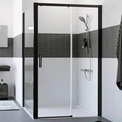 Obrázek produktu pro Sprchové dveře pro boční stěnu Hüppe Classics 2 EasyEntry 180 cm barva rámu černá dekor skla čiré sklo HUPPE C25615.123.322