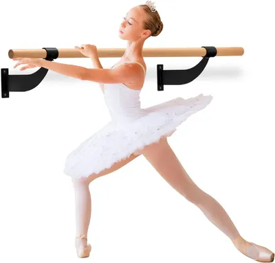 Produktbild von GOPLUS Wandmontierte Ballettstange 120cm Massivholz Tanzstange aus Buche Durchmesser 38mm, Tanzstange mit Montagezubehör, Zuhause & Studio
