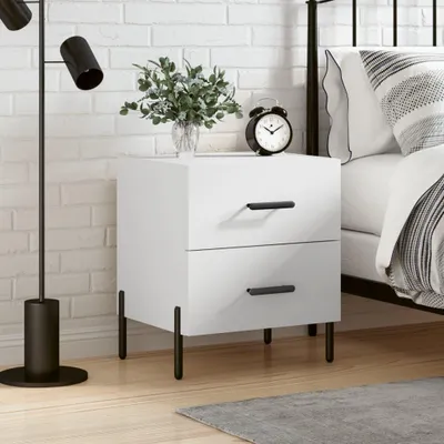 Zdjęcie produktu dla vidaXL Stolik nocny biały 40x35x47,5 cm materiał drewnopochodny