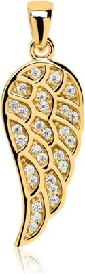 Produktbild von Engelsflügel Kettenanhänger aus 8K Gold (333er Gold) + Zirkonia GP0275