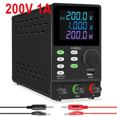 Immagine prodotto di Alimentatore di laboratorio - SPPS2001D, alimentatore DC per laboratorio - 0–200V, 0–1A - Potenza di uscita: 200W - Tensione e corrente regolabili - Display digitale