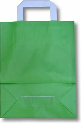 Produktbild von 250x Papiertragetaschen aus Kraftpapier 220+100x280mm grün