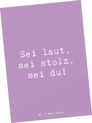 Produktbild von Mr. & Mrs. Panda Postkarte Spruch Sei du Mutig - Lavendeltraum - Geschenk, Zuversicht, Ansichtskarte, Vertrauem, einzelkarte, Ansichtskarten, Einzigartigkeit, Grußkarte