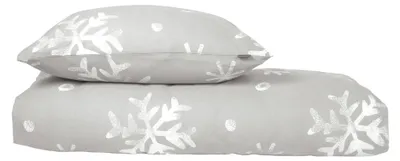 Produktbild von SCHIESSER Bettwäscheset Skadi | Winterprint | Feinbiber | 2-teilig | 100% Baumwolle | Kuschelweich | YKK-Reißverschluss | 135x200 cm + 80x80 cm | Grau