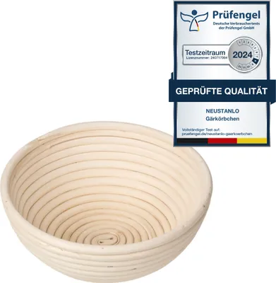 Produktbild von Neustanlo | Gärkörbchen | aus Peddigrohr | für perfektes Brot | diverse Größen | rund 18 cm Ø | für Teige bis 0,5 kg