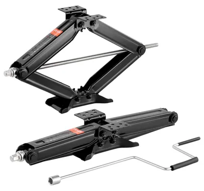 Image de Cric à ciseaux VEVOR RV Cric avec manivelle & clé à douille & niveau à bulle (2 pièces) Stabilisateur Nivellement 103-595 mm Hauteur de levage Cric stabilisateur 4082 kg capacité de charge