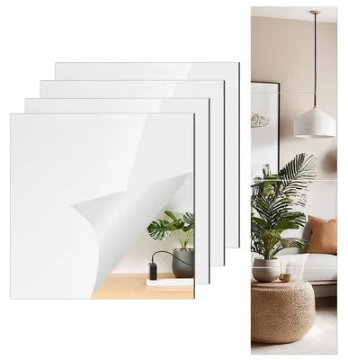 Productafbeelding van Set van 4 zelfklevende acrylspiegels 35 x 35 cm