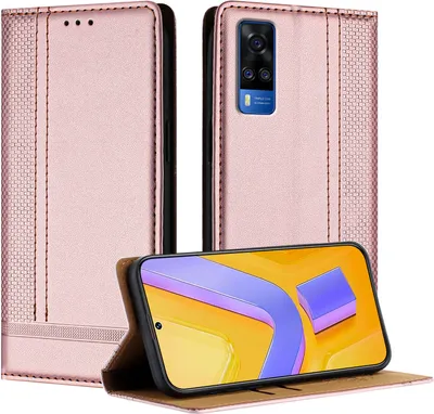 Image de Etui pour Vivo Y33 étui en cuir avec fonction stand rose