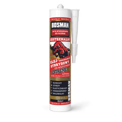 Zdjęcie produktu dla BOSMAN  Ekstremalny Klej + Uszczelniacz Hybrydowy BYK 290 ml BIAŁY