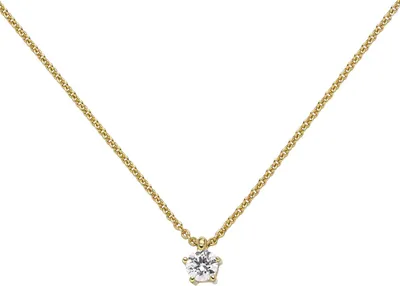 Produktbild von Collier Ankerkette mit Anhänger Solitär Diamant Brillant 585 Gold Gelbgold, 45cm