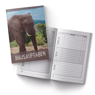 Produktbild von itenga Hausaufgabenheft Elefant (Motiv 28) DIN A5, 96 Seiten