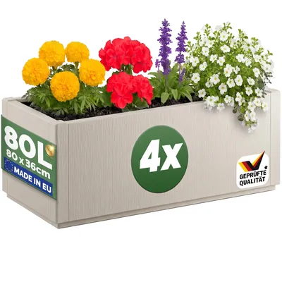 Immagine prodotto di CASARIA® Fioriera da Esterno Ethica in Plastica 4x 80L 80x36x35cm