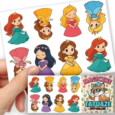 Obrázok produktu pre ZMYVATELNE DETSKE TETOVANIE DOCASNE - Vzory Malá Princezná - 8 ks