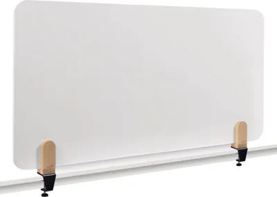 Produktbild von Legamaster ELEMENTS Tischtrennwand Whiteboard 60x120cm Klammern, Schreibtisch-Trennwand, Weiß, 1200 x 11 mm, Stahl, Klemme, 4,8 cm