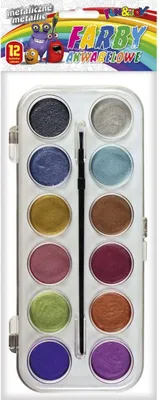 Produktbild von Metallic-Aquarellfarben 12 Farben 30mm Fun&Joy 406026