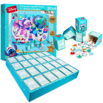Produktbild von Disney Stitch Adventskalender 2026 Kinder Erwachsene, 1000 Teile Puzzle