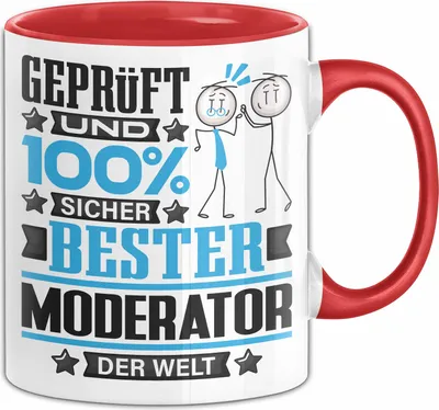 Produktbild von Moderator Geschenk Lustiger Spruch für Moderator Geschenkidee Bester Moderator Der Welt (Rot)