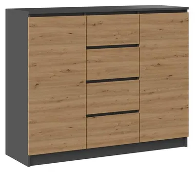 Obrázek produktu pro Komoda 2D4S 120 Antracit + dub artisan