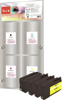 Immagine prodotto di Peach economy pack - confezione da 4 - capacità XL - nero, giallo, ciano, magenta - compatibile - cartuccia d'inchiostro (alternativo a: HP 950XL, HP 951XL)