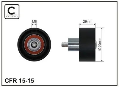 Produktbild von CAFFARO 15-15 Umlenkrolle Zahnriemen Ø60mm für VW SHARAN (7N1, 7N2) für AUDI A3 Schrägheck (8L1) A6 Limousine (4B2, C5) für FORD FOCUS (DAW, DBW)