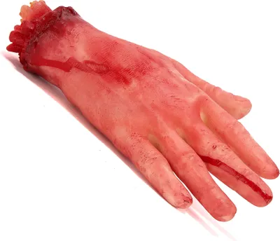 Produktbild von Abgehackte Hand Halloween Deko lebensgross haut-rot 31cm