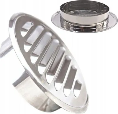 Produktbild von Lüftungsgitter 100mm Rund Edelstahl Abluftgitter Flansch Insektschutzgitter Belüftungsgitter Lamellengitter Entlüftungsgitter