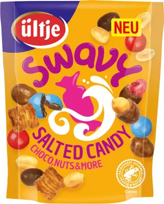 Produktbild von ültje Swavy Salted Snack Snackmix mit Geleebohne und Schokolinsen 140g