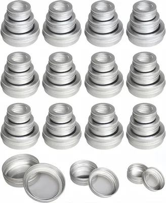 48 Alu-Dosen mit Fensterdeckel, 15/30/60 ml, silber