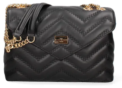 Imagen del producto de John Richmond Bolso de Hombro Piel Negra Oro Acolchado Black and Gold UNICA 28x22x12.5 cm JR-W-1105SA-BLACK-GOLD