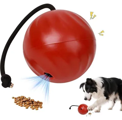 Immagine prodotto di Palla interattiva per cani con corda, colore rosso