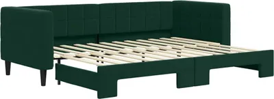 Produktbild von vidaXL Tagesbett Ausziehbar Dunkelgrün 80x200 cm Samt