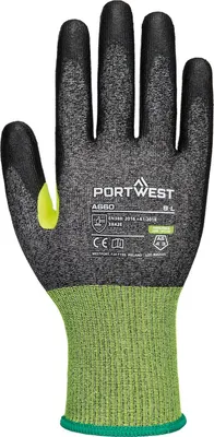 Produktbild von Portwest - "A660" Schnittfester Handschuh für Herren/Damen Unisex, Polyurethan RW11017 (L) (Schwarz)