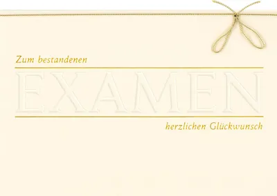Produktbild von Examen - Glückwunschkarte im Format 11,5 x 17 cm mit Briefumschlag