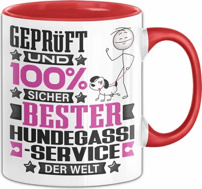Produktbild von Hundegassi-Service Geschenk Lustiger Spruch für Hundegassi-Service Geschenkidee Bester Hundegassi-Service Der Welt (Rot)