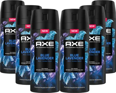 Produktbild von Axe Premium Bodyspray Blue Lavender Deo ohne Aluminiumsalze mit 72 Stunden Schutz gegen Körpergeruch 150 ml 6 Stück