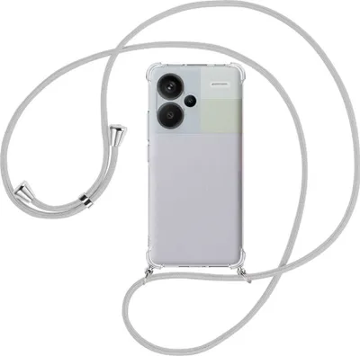 Produktbild von Handykette Backcover-Schutzhülle mit Band (Metall silberfarben) für Xiaomi Redmi Note 13 Pro Plus - silbergrau