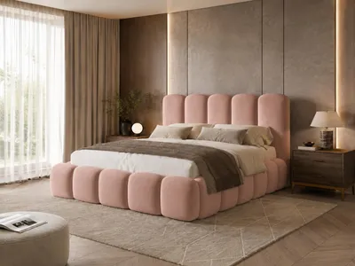Produktbild von Emlar Polsterbett Teddy 180x200 cm - Designerbett mit Bettkasten & Lattenrost - Velvet-Stoff - Doppelbett mit Stauraum Rosa (Magic Velvet 2253)