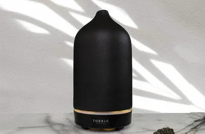 Produktbild von Tubble® Porcelain Aroma Diffuser Seashell White - Etherische Olie - Vernevelaar - Yoga - Aromatherapy - Onyx Black