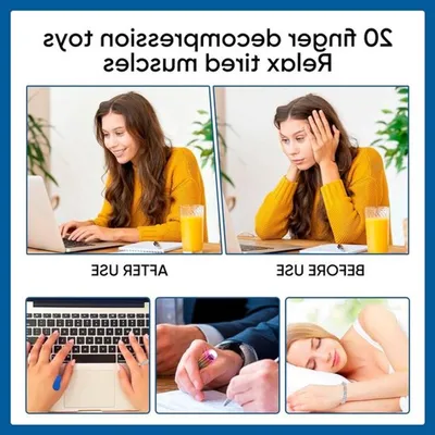 20-teiliges Set mit verstellbaren Anti-Stress-Ringen, Akupressurringen, Massagearmbändern und sensorischen Ringen zur