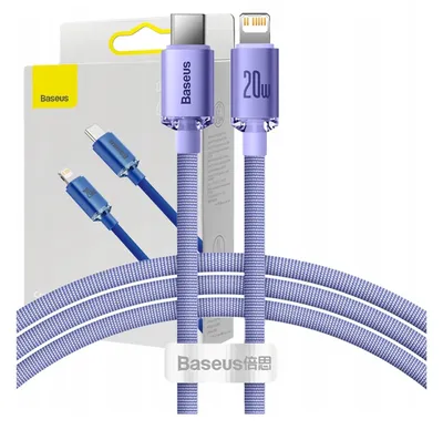 Image de Câble Usb-C Do Lightning Baseus Crystal Shine, 20W, Pd, 1.2M (Fioletovy)