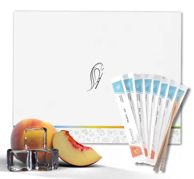 Produktbild von Wunder Zahnstocher mit Geschmack Pfirsich Ice, 100 Stück einzeln verpackt, intensiver Geschmack, frischer Atem, zuckerfrei, Alternative zu Kaugummi