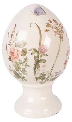 Obrázok produktu pre Clayre & Eef Dekoratívne vajce Ø 12x19 cm Béžová keramika