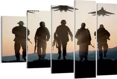 Produktbild von Bild auf Leinwand - Leinwandbild - Armee Militaria - 150x100cm - Wand Bild - Wanddeko - Wandbilder - Leinwanddruck - Bilder - Kunstdruck - Wanddekoration - Leinwand bilder - Wandkunst - EG150x100-3436